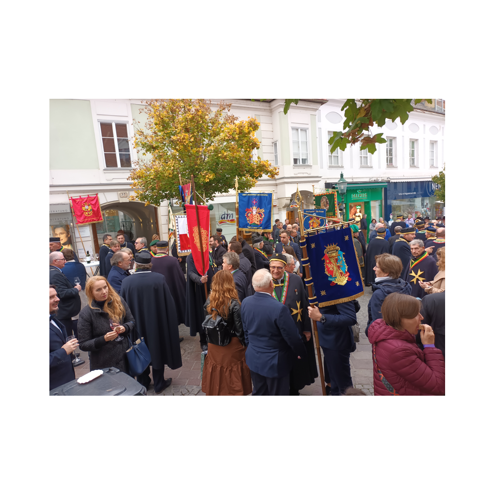 Stiftungsfest 2022 in Eisenstadt, Nobilitierung von Heinrich Zichtl und Alfred Jarema zum Eques, Festzug, Kirche und Ausklang