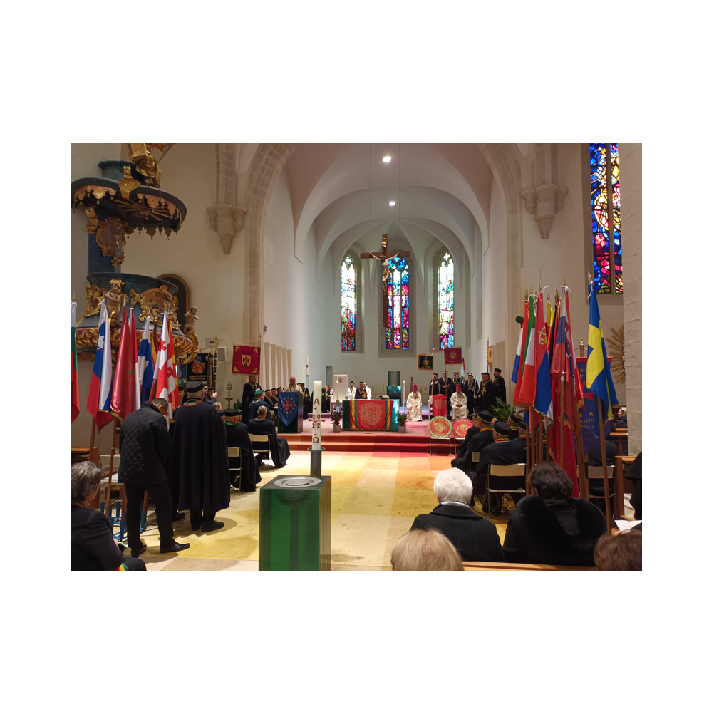 Stiftungsfest 2022 in Eisenstadt, Nobilitierung von Heinrich Zichtl und Alfred Jarema zum Eques, Festzug, Kirche und Ausklang