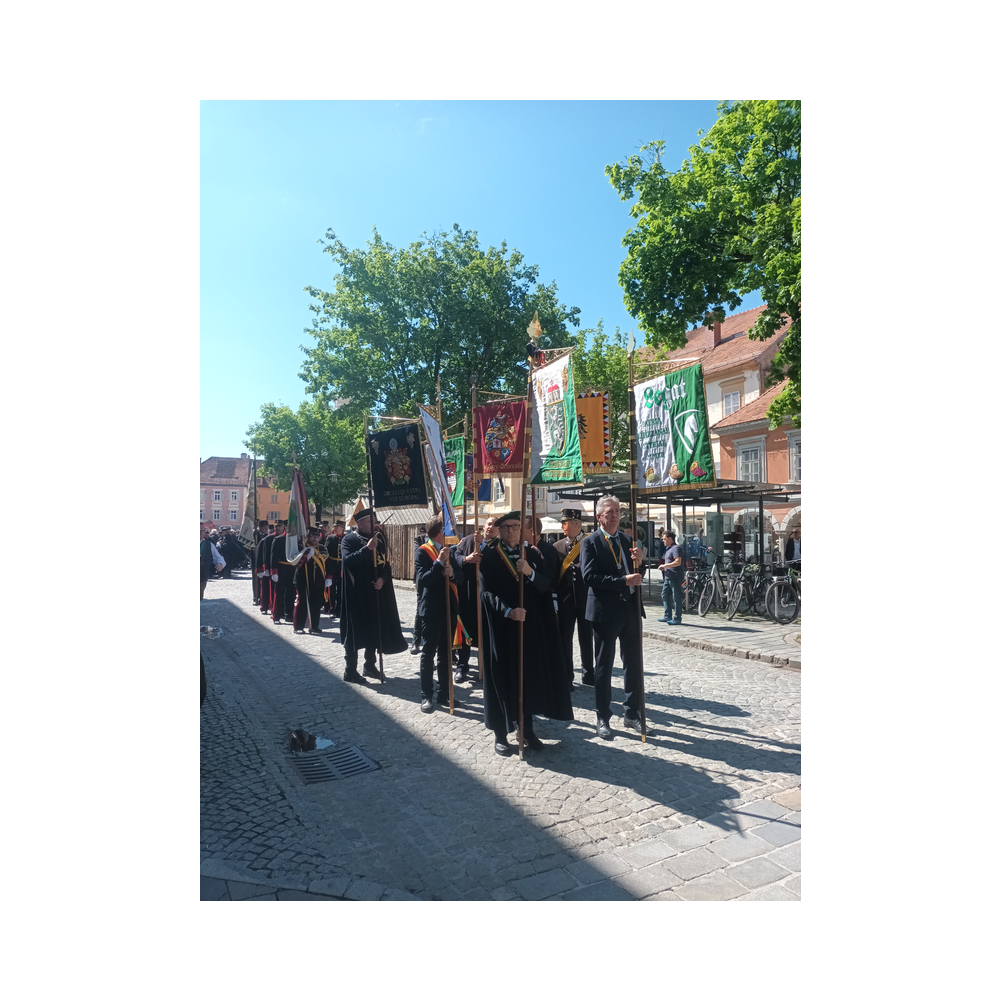 Consulatsfest Steiermanr an der Grenze zu Radkersburg, Agappe, Festzug, Kirche und Festrede bei der Einweihung des Friedensdekmals Galus Pacis