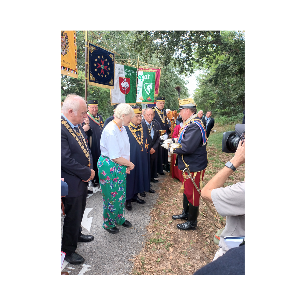 Pan Euroüpa Picknick vor dem Landhaus in Eisenstadt. Aufstellung und Festzug. Bilder von der Grenze zu Ungarn.