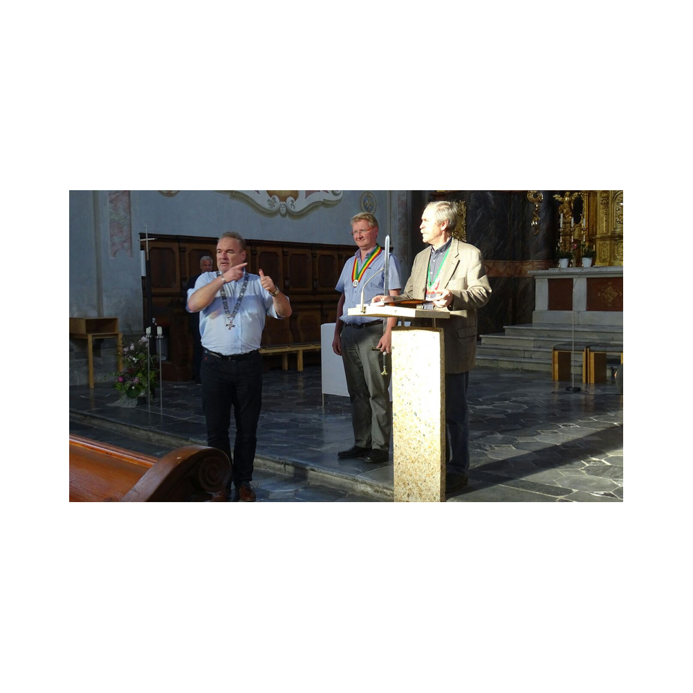 Marschallschulung beim Legat Patria Lipizzanae Styriae, Vor und in der Kirche und im Pfarrsaal