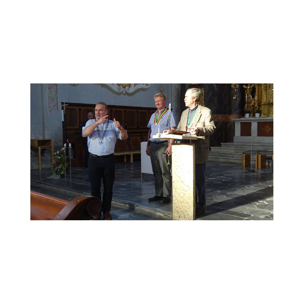 Marschallschulung beim Legat Patria Lipizzanae Styriae, Vor und in der Kirche und im Pfarrsaal