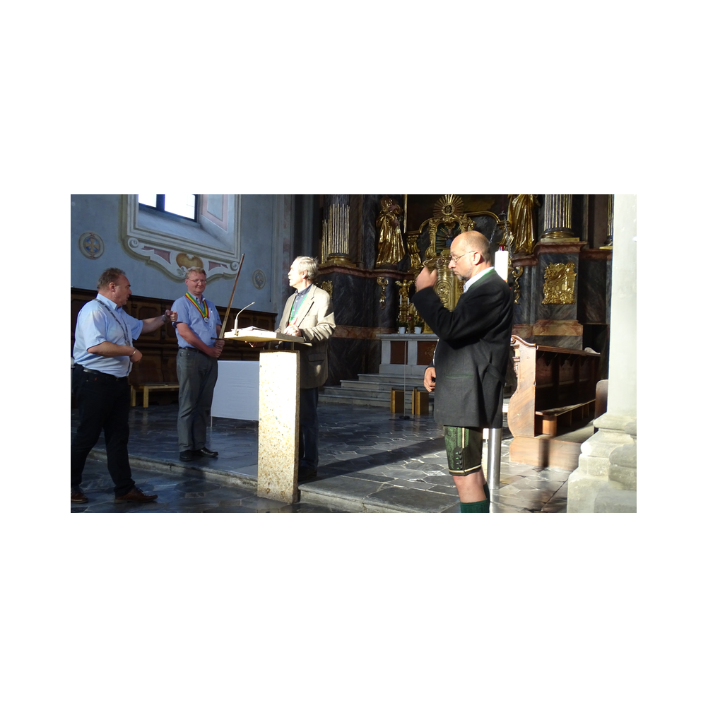 Marschallschulung beim Legat Patria Lipizzanae Styriae, Vor und in der Kirche und im Pfarrsaal