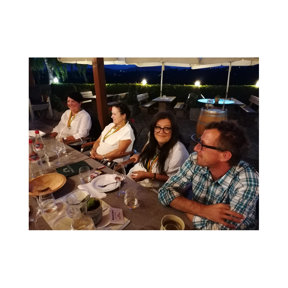 Tafelrunde Legat Patria Lipizzanae Styriae, Mostschenke Mausser, Gäste sowei Speisen und Getränke, Ausklang