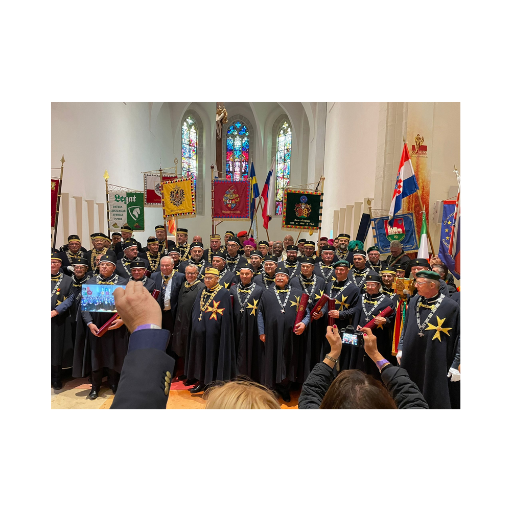 Stiftungsfest 2022 in Eisenstadt, Nobilitierung von Heinrich Zichtl und Alfred Jarema zum Eques, Festzug, Kirche und Ausklang