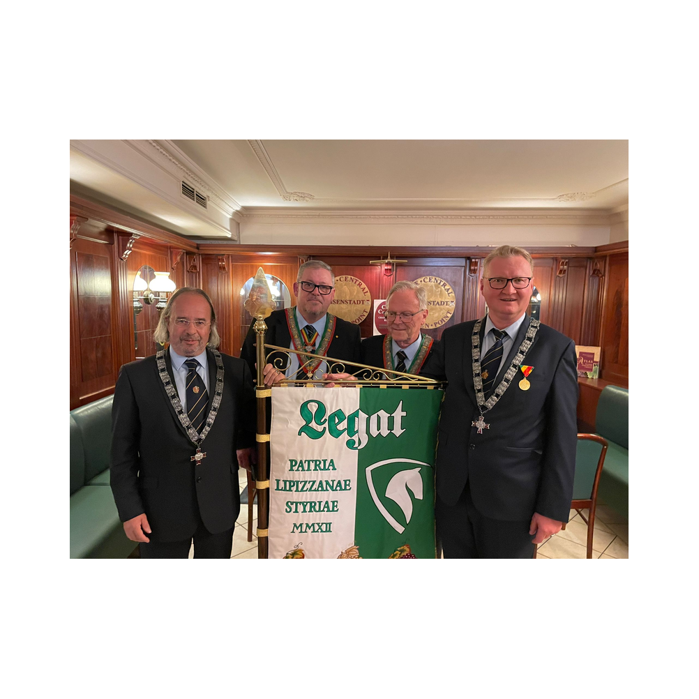 Stiftungsfest 2022 in Eisenstadt, Nobilitierung von Heinrich Zichtl und Alfred Jarema zum Eques, Festzug, Kirche und Ausklang