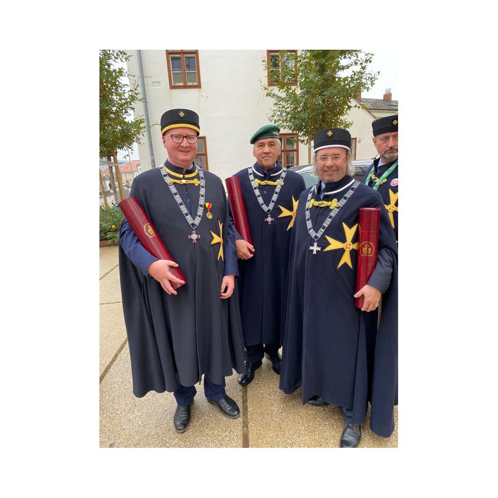 Stiftungsfest 2022 in Eisenstadt, Nobilitierung von Heinrich Zichtl und Alfred Jarema zum Eques, Festzug, Kirche und Ausklang