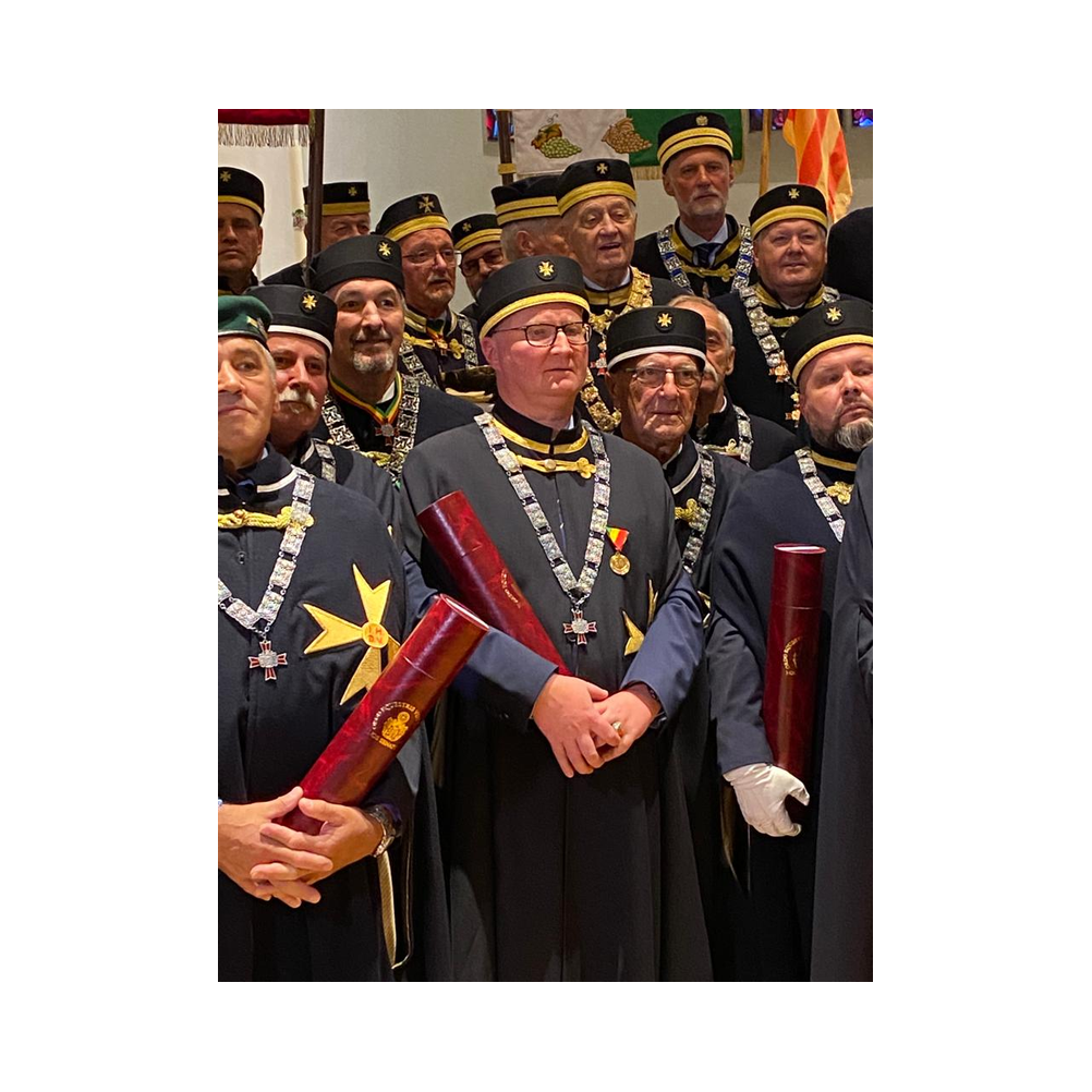 Stiftungsfest 2022 in Eisenstadt, Nobilitierung von Heinrich Zichtl und Alfred Jarema zum Eques, Festzug, Kirche und Ausklang