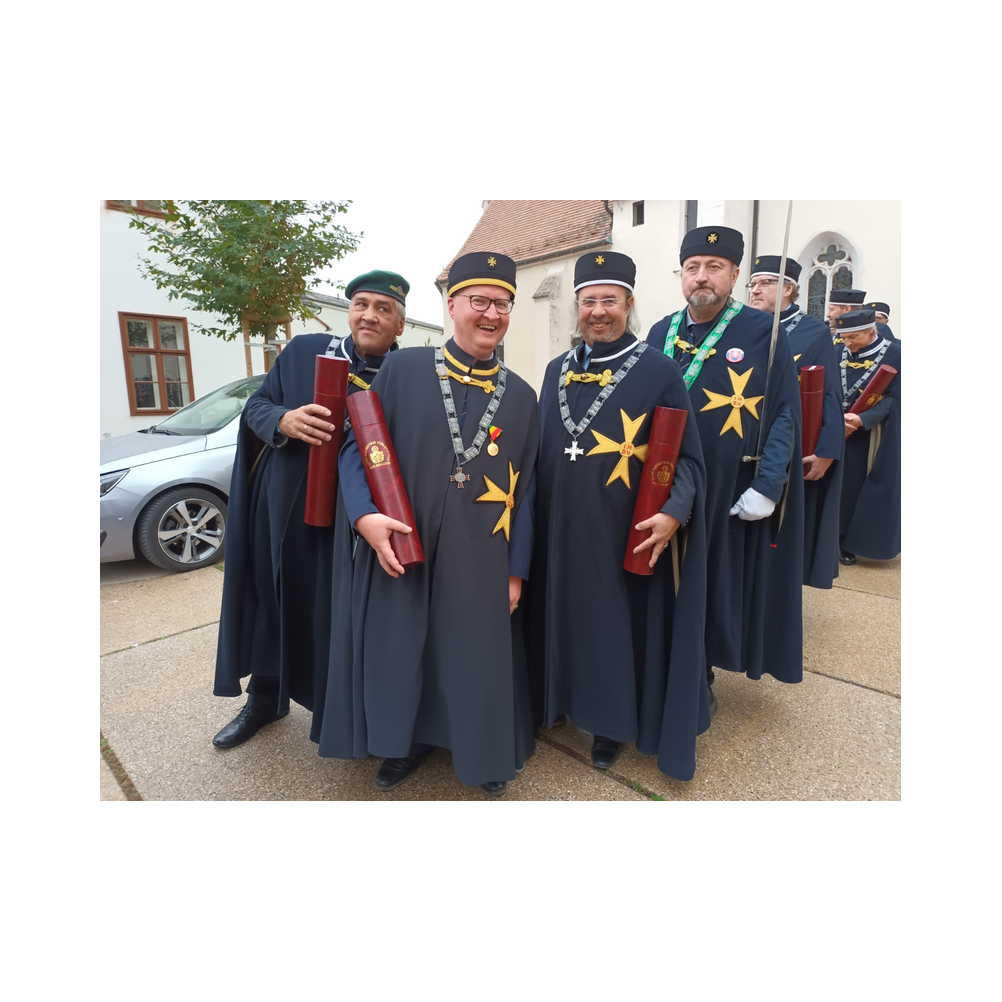Stiftungsfest 2022 in Eisenstadt, Nobilitierung von Heinrich Zichtl und Alfred Jarema zum Eques, Festzug, Kirche und Ausklang