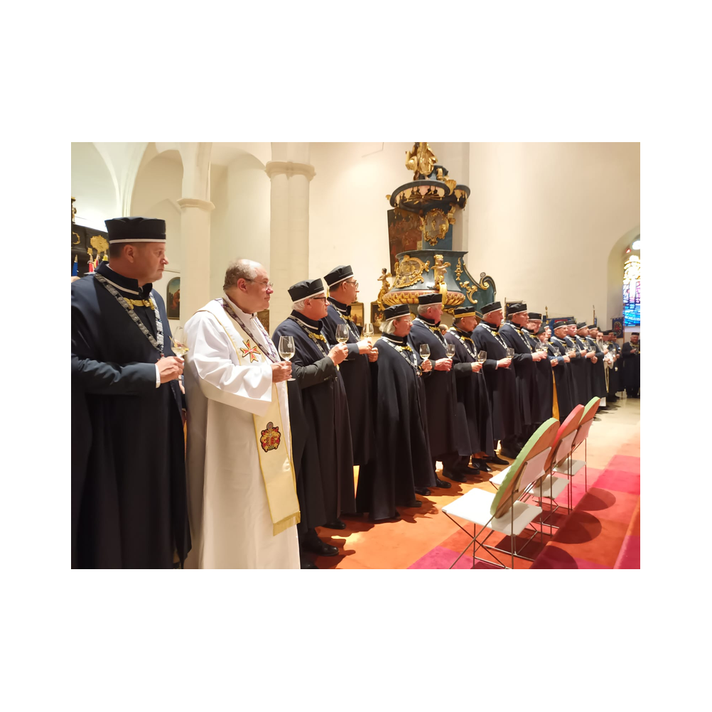 Stiftungsfest 2022 in Eisenstadt, Nobilitierung von Heinrich Zichtl und Alfred Jarema zum Eques, Festzug, Kirche und Ausklang