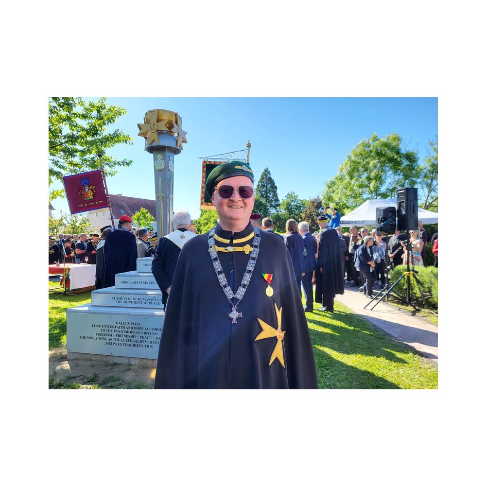 Consulatsfest Steiermanr an der Grenze zu Radkersburg, Agappe, Festzug, Kirche und Festrede bei der Einweihung des Friedensdekmals Galus Pacis