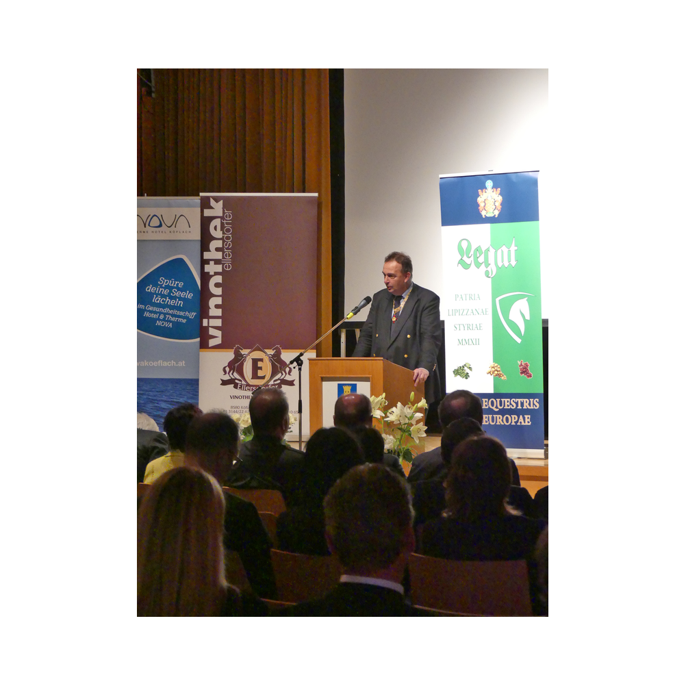 Legatsfest Patria Lipizzanae Styriae 2016 in Piber, Festzug, Kirche, Ansprache von Karl von Habsburg im Volkshaus Köflach