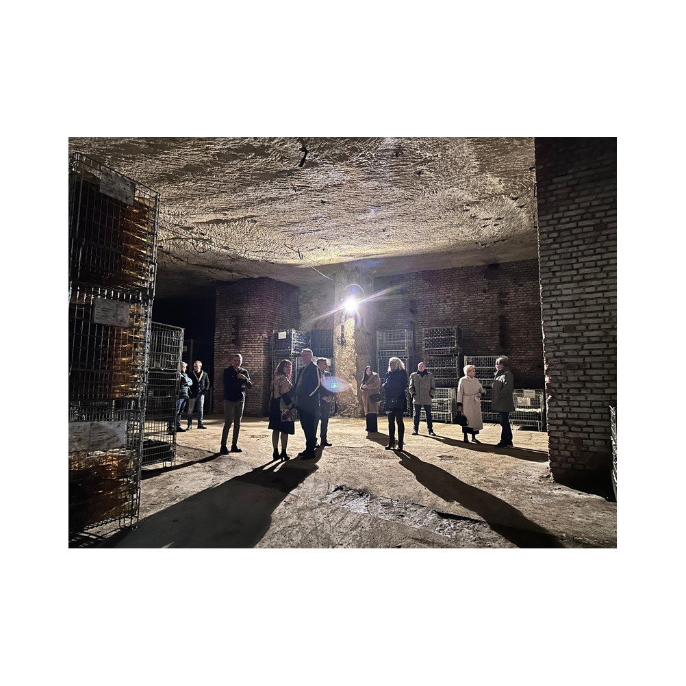 Sektverkostung in der Kellerei Harkamp. Kellerbesuch, Verkostung und Vorträge